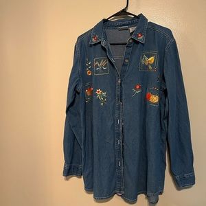 Embroidered Button Up